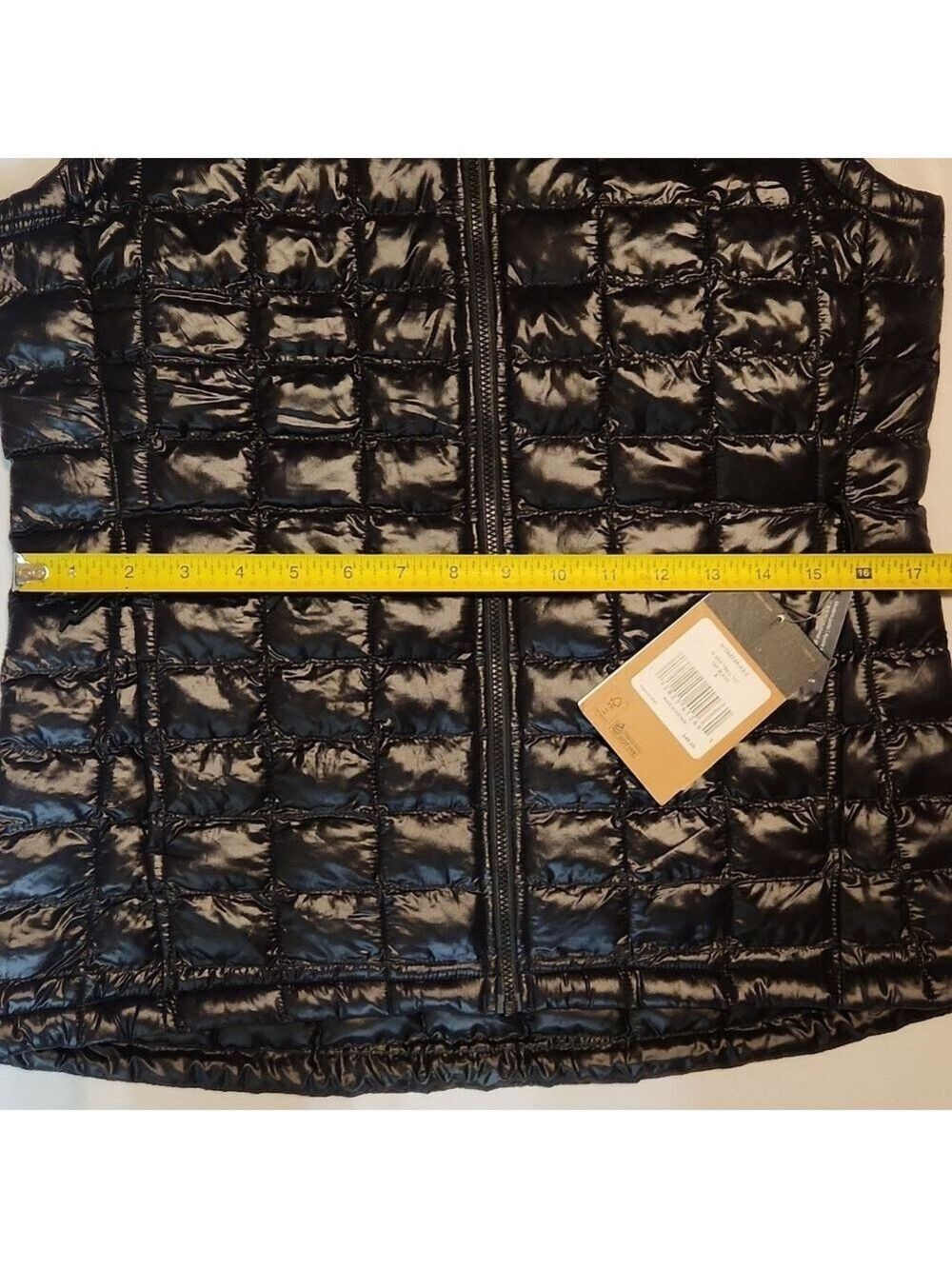 The North Face ThermoBall Eco Black Glossy Quilted Vest (W Size SP Slim Fit) - Picture 13 of 14